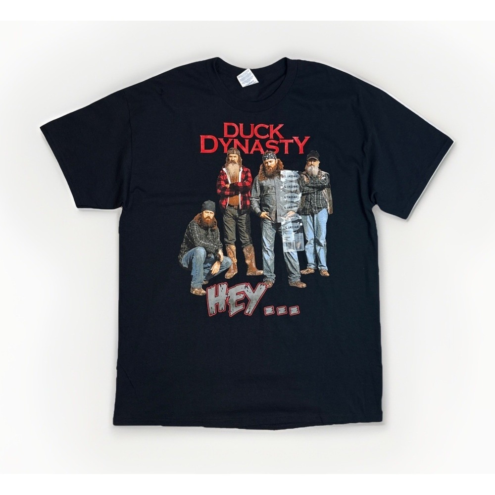 Gildan Heavy Cotton Duck Dynasty Graphic T-shirt Black Short Sleeve Men's Large